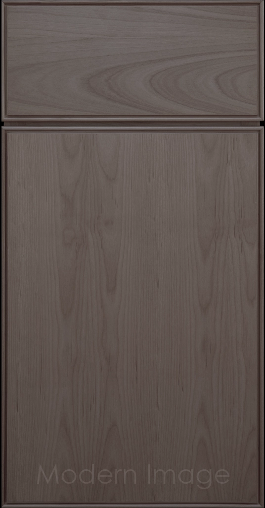 Dallas Truffle stain slim shaker cabinet, featuring narrow stiles, rails, and a distinct groove around the flat panel.